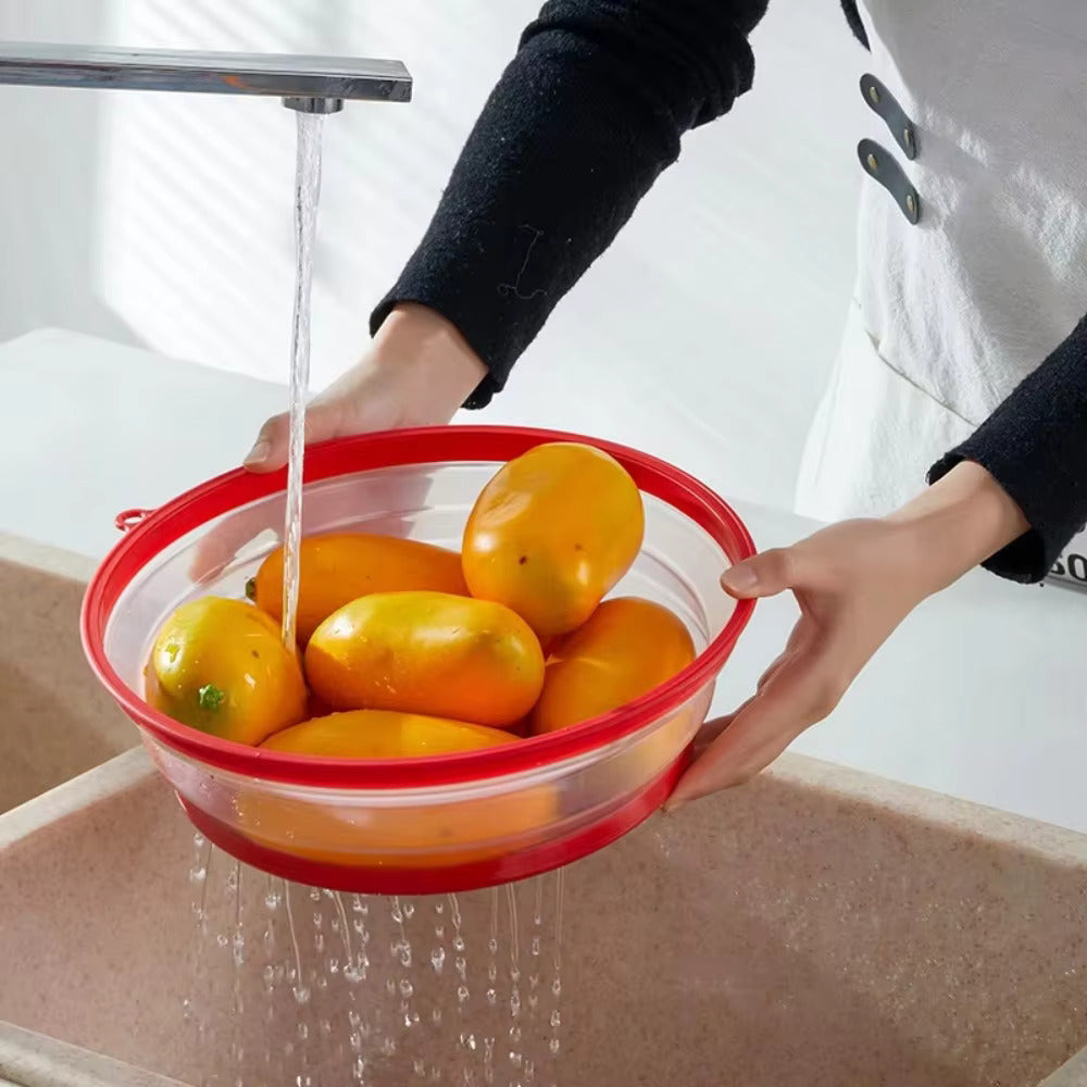 Microwave Splatter Cover Collapsible Vented Microwave Heating Lid Silicone Fresh-keeping Oil-proof Splash-proof Cover with Hook