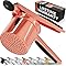 Large 15oz Potato Ricer, Heavy Duty Stainless Steel Potato Masher and Ricer Kitchen Tool, Press and Mash Kitchen Gadget For Perfect Mashed Potatoes - Everytime, Rose Gold and Black