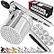 Large 15oz Potato Ricer, Heavy Duty Stainless Steel Potato Masher and Ricer Kitchen Tool, Press and Mash Kitchen Gadget For Perfect Mashed Potatoes - Everytime, Rose Gold and Black