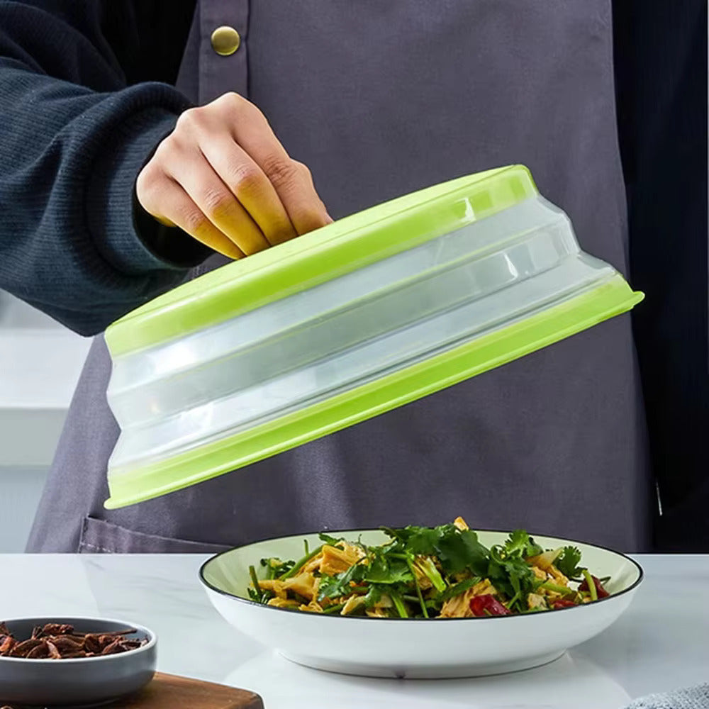 Microwave Splatter Cover Collapsible Vented Microwave Heating Lid Silicone Fresh-keeping Oil-proof Splash-proof Cover with Hook