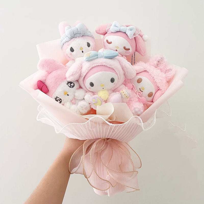 Sanrio Kawaii Cinnamoroll Mymelody Kuromi Doll Bouquet Anime Toys Flowers Birthday Graduation Valentine Christmas Gifts Toy