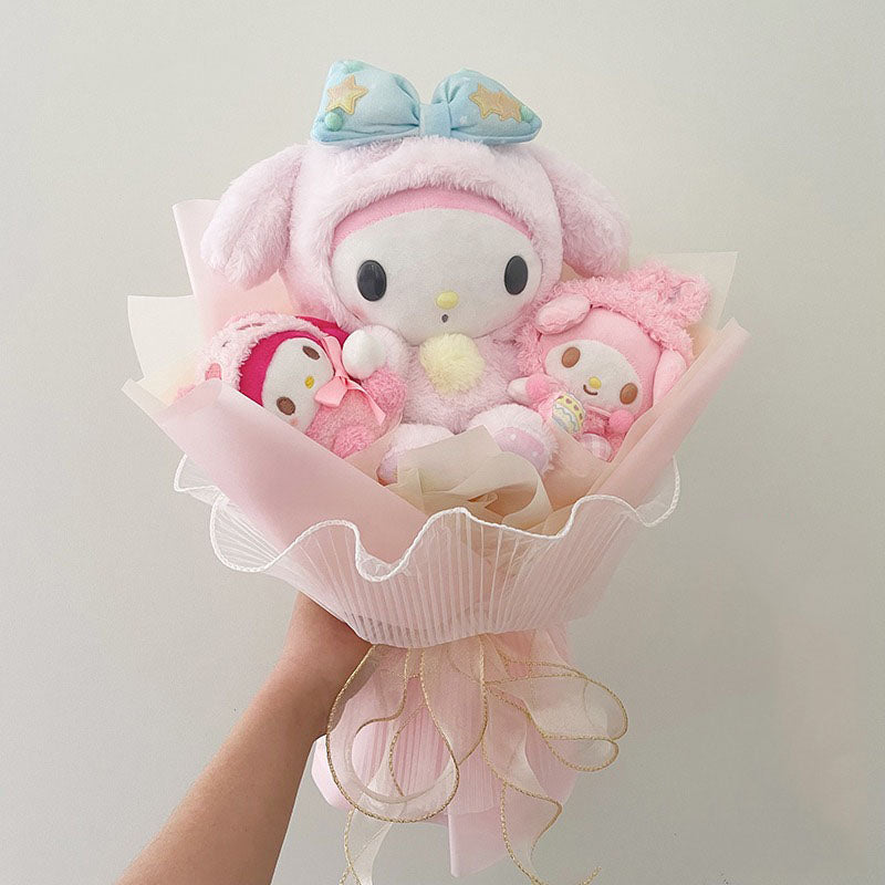 Sanrio Kawaii Cinnamoroll Mymelody Kuromi Doll Bouquet Anime Toys Flowers Birthday Graduation Valentine Christmas Gifts Toy