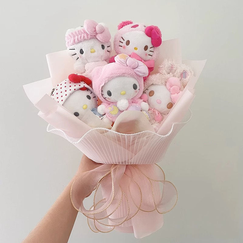 Sanrio Kawaii Cinnamoroll Mymelody Kuromi Doll Bouquet Anime Toys Flowers Birthday Graduation Valentine Christmas Gifts Toy