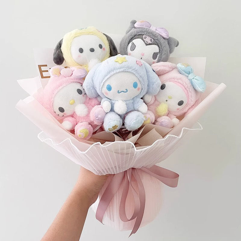 Sanrio Kawaii Cinnamoroll Mymelody Kuromi Doll Bouquet Anime Toys Flowers Birthday Graduation Valentine Christmas Gifts Toy