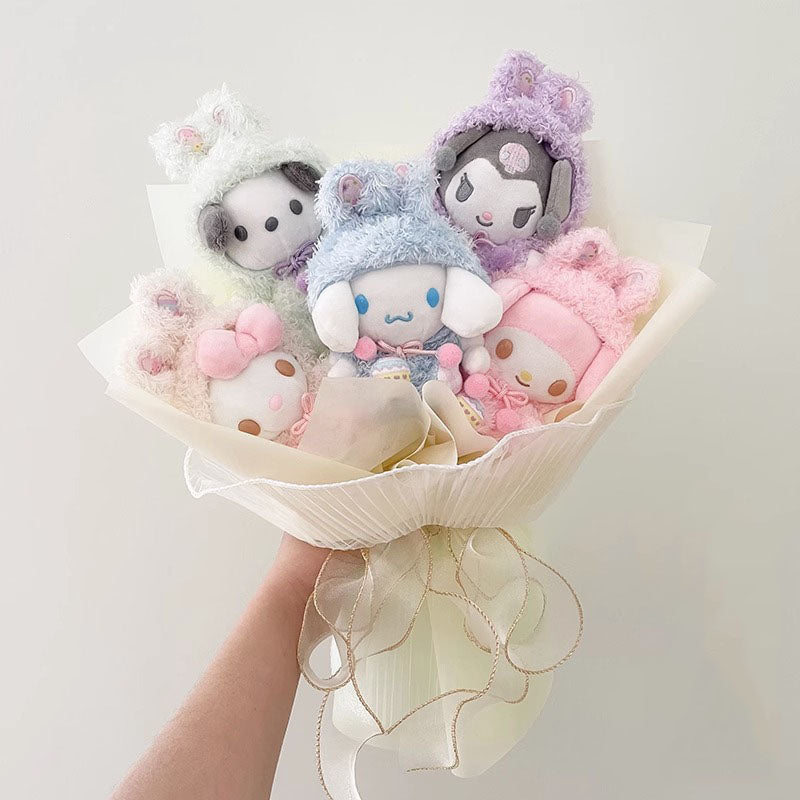 Sanrio Kawaii Cinnamoroll Mymelody Kuromi Doll Bouquet Anime Toys Flowers Birthday Graduation Valentine Christmas Gifts Toy