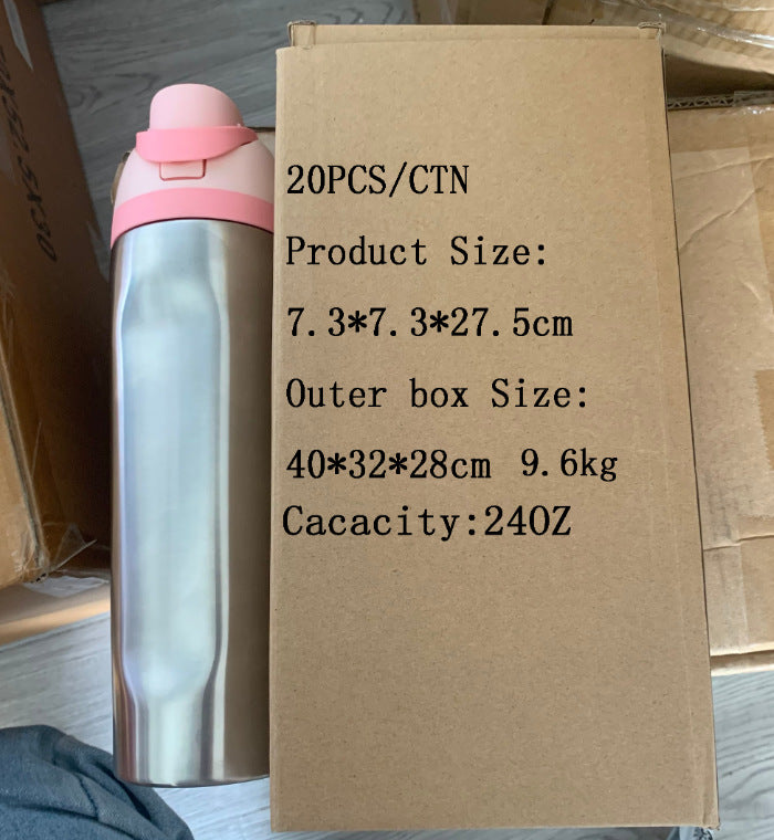 Insulated Stainless Steel Water Bottle with Straw for Sports, Travel,BPA-Free Sports Water Bottle, 24 oz