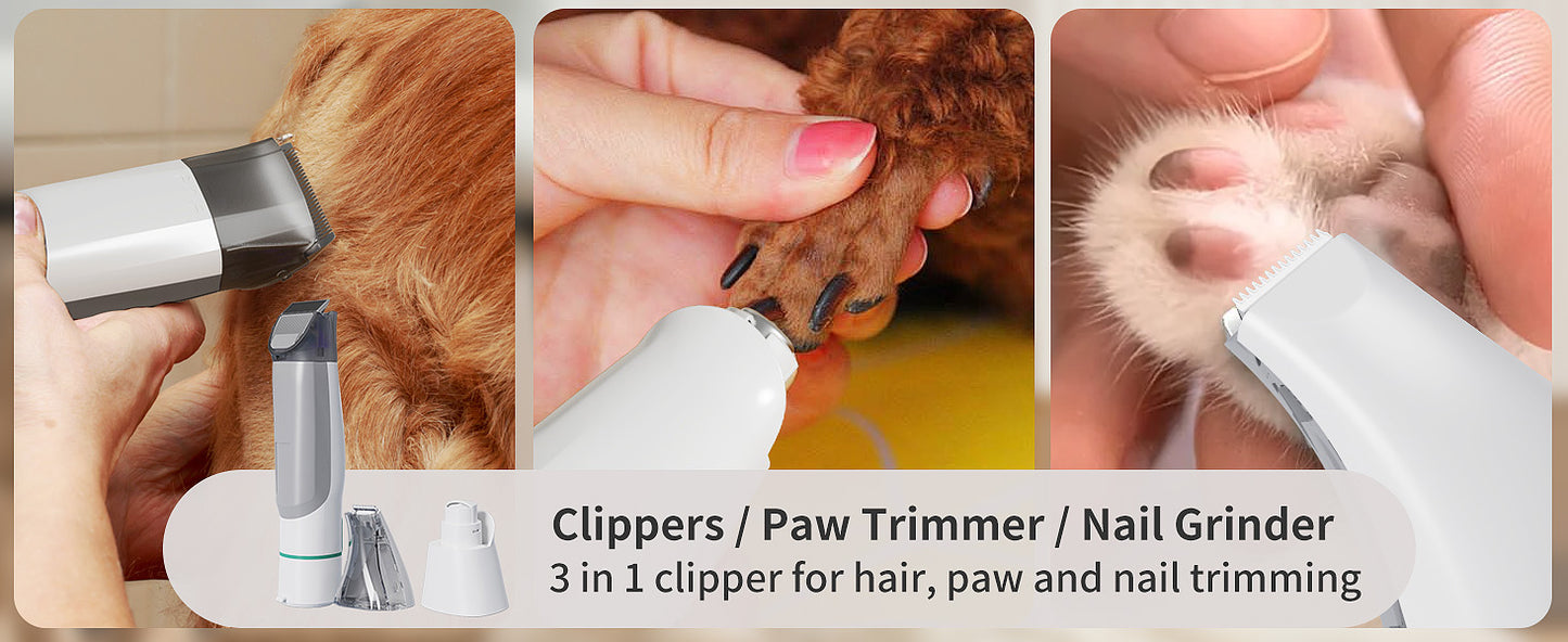 Dog Grooming Kit, Pet Grooming Vacuum with Pet Clipper Nail Grinder, Dog Hair Vacuum with 6 Pet Grooming Tools for Dogs Cats Shedding Grooming