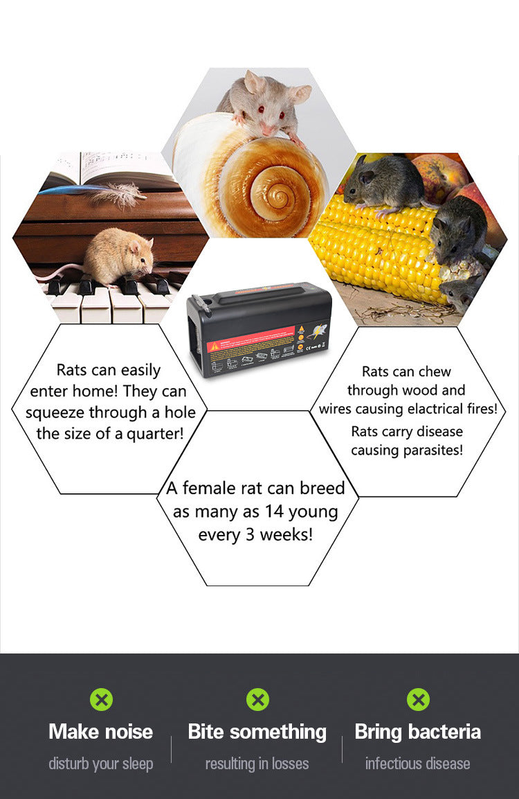 Electric Mouse Trap, No Touch No View Electric Mouse and Rat Trap Indoor for Home, Electronic Humane Mice Killer Effective Instant Kill Rodent Zapper with High Voltage Anti Escape Design Pet Safe