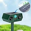 Ultrasonic Animal Repellent Outdoor Deer Repellent Devices Solar Animal Repeller Motion Activated Deterrent to Scare Cat Squirrel Rabbit Raccoon Skunk