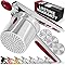 Large 15oz Potato Ricer, Heavy Duty Stainless Steel Potato Masher and Ricer Kitchen Tool, Press and Mash Kitchen Gadget For Perfect Mashed Potatoes - Everytime, Rose Gold and Black