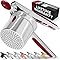 Large 15oz Potato Ricer, Heavy Duty Stainless Steel Potato Masher and Ricer Kitchen Tool, Press and Mash Kitchen Gadget For Perfect Mashed Potatoes - Everytime, Rose Gold and Black