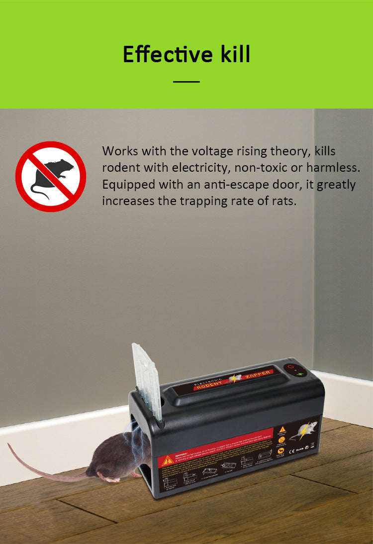 Electric Mouse Trap, No Touch No View Electric Mouse and Rat Trap Indoor for Home, Electronic Humane Mice Killer Effective Instant Kill Rodent Zapper with High Voltage Anti Escape Design Pet Safe