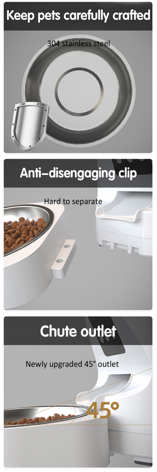 Automatic Cat Feeders Camera 5G: WiFi Easy to Clean Timed Smart Dog Food Dispenser 2-Way Audio Memory Function Pet Feeder HD 1080P Video Record APP Control Dry Food Clear Night Vision Yakry