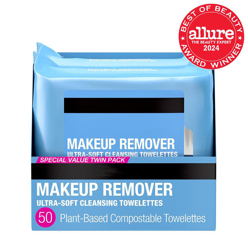 Makeup Remover Wipes, Daily Facial Cleanser Towelettes, Gently Cleanse and Remove Oil & Makeup, Alcohol-Free Makeup Wipes, 2 x 25 ct