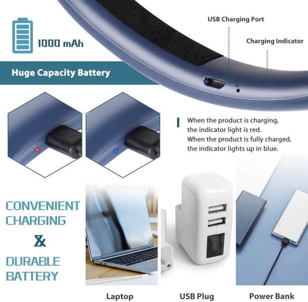 Book Light, 3-Color & 6-Brightness Reading Light, Bendable Neck Light, 80-hr Lasting Rechargeable Lamp, Perfect Book Light for Reading in Bed, Knitting, Camping, Repairing, Book Lovers Gifts