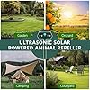 Ultrasonic Animal Repellent Outdoor Deer Repellent Devices Solar Animal Repeller Motion Activated Deterrent to Scare Cat Squirrel Rabbit Raccoon Skunk