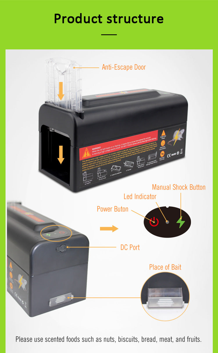 Electric Mouse Trap, No Touch No View Electric Mouse and Rat Trap Indoor for Home, Electronic Humane Mice Killer Effective Instant Kill Rodent Zapper with High Voltage Anti Escape Design Pet Safe