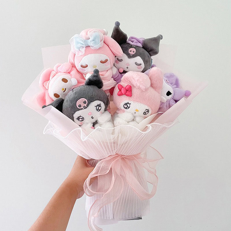 Sanrio Kawaii Cinnamoroll Mymelody Kuromi Doll Bouquet Anime Toys Flowers Birthday Graduation Valentine Christmas Gifts Toy