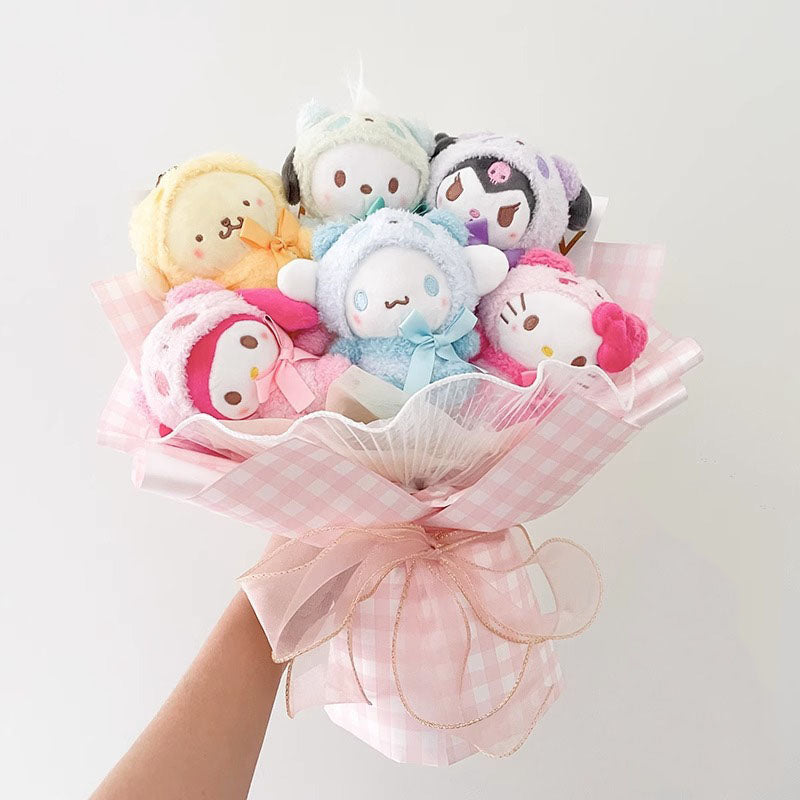 Sanrio Kawaii Cinnamoroll Mymelody Kuromi Doll Bouquet Anime Toys Flowers Birthday Graduation Valentine Christmas Gifts Toy